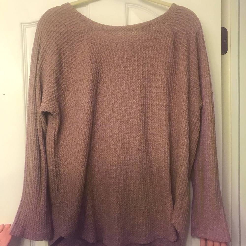 💛AMERICANEAGLE💛 BLUSH MAUVE WAFFLE KNIT SWEATER